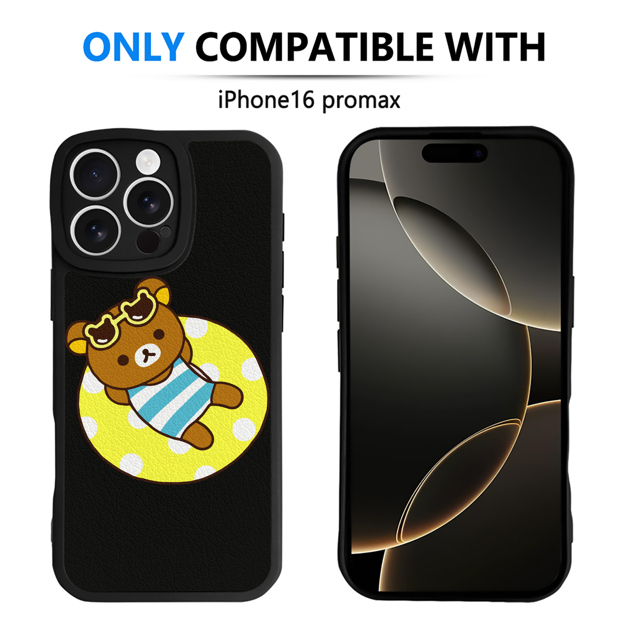 （画像用） リラックマ リラックマ キイロイトリ Rilakkuma Korilakkuma Kiiroitori 【iPhone 16シリーズ対応】シリコンスマホケース（レザー調） 材質：シリコン